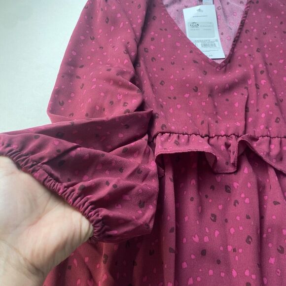 Ingrid & Isabel Maternity‎ 3/4 Sleeve Ruffle Waist Woven Top Size XS - Picture 9 of 16